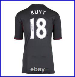 Framed Dirk Kuyt Signed Liverpool Shirt 2011-2012, Away, Number 18 Compact
