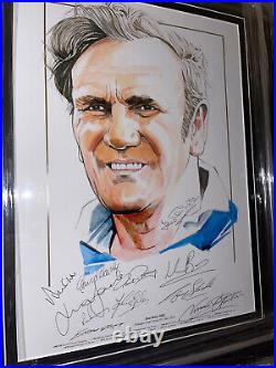 Framed Don Revie Team Multi Signed Photo Tribute Autograph Clarke Gray