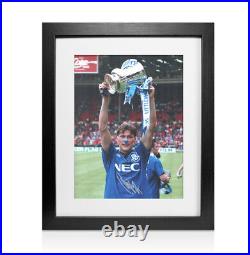 Framed Duncan Ferguson Signed Everton Photo FA Cup Winner Autograph