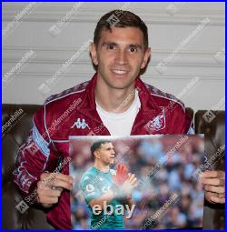 Framed Emiliano Martinez Signed Aston Villa Photo Autograph
