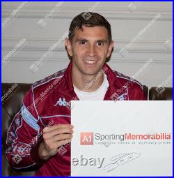 Framed Emiliano Martinez Signed Aston Villa Photo Autograph