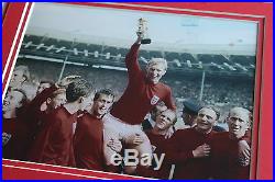 Framed England 1966 HAND SIGNED Photo Mount COA Bobby Moore Charlton Ball Hurst