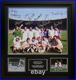 Framed Fully Signed By All 11 West Ham United 1980 Fa Cup Final Photo Proof Coa