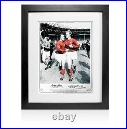 Framed George Cohen & Jack Charlton Signed England Photo 1966 World Cup Winner
