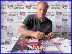 Framed Gunners Dennis Bergkamp Signed Arsenal Football Photo With Coa & Proof