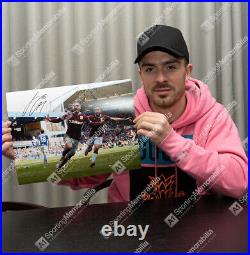Framed Jack Grealish Signed Aston Villa Photo Scoring Against Birmingham City