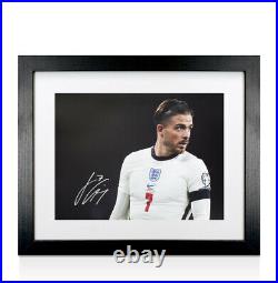 Framed Jack Grealish Signed England Photo Close Up Autograph