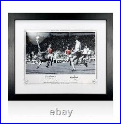 Framed Jimmy Greenhoff & Lou Macari Signed Manchester United Photo 1977 FA Cup