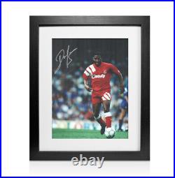 Framed John Barnes Signed Liverpool Photo 1991-92 Season Autograph