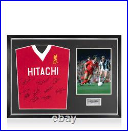 Framed Liverpool Multi-Signed Shirt 1978, 10 Autographs Panoramic