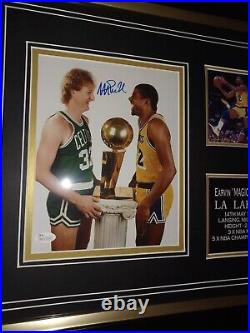 Framed MAGIC JOHNSON Signed Photo Picture LA LAKERS Autograph DISPLAY