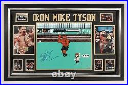 Framed MIke Tyson SIGNED Photo Autographed Picture Punch-out Display PSA