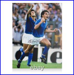 Framed Marco Tardelli Signed Italy Photo 1982 World Cup Final Celebration