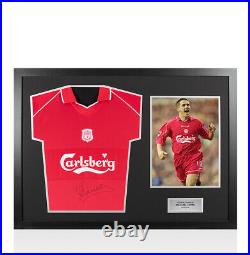 Framed Michael Owen Signed Liverpool Shirt 2000 Panoramic Autograph