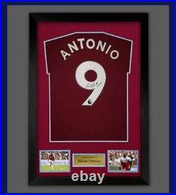 Framed Michail Antonio Signed West Ham United Football Shirt £229