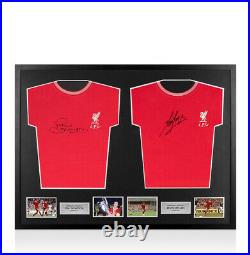 Framed Phil Thompson & Kevin Keegan Signed Liverpool Shirts Dual Framed