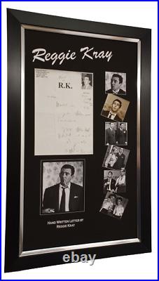 Framed Reggie Kray Signed Letter with photo Autograph Display