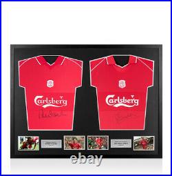 Framed Robbie Fowler & Michael Owen Signed Liverpool Shirts Dual Framed