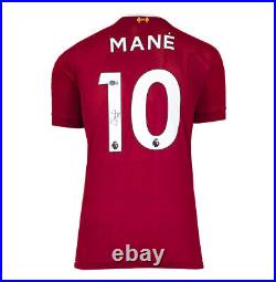 Framed Sadio Mane Signed Liverpool Shirt 2019-20, Number 10 Premium