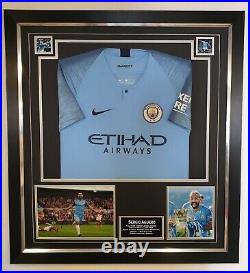 Framed Sergio Aguero Signed Photo with Shirt Jersey Autographed Display