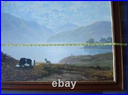 Framed Simulated Oil Picture Friendly Persuasion by Gerald Coulson Sheep Dog