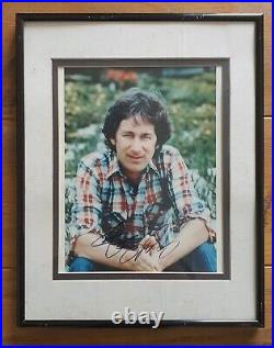 Framed Steven Spielberg 1980s Hand Signed Photo With COA