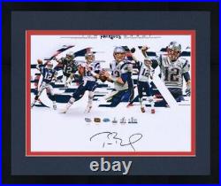 Framed Tom Brady New England Patriots Signed 16 x 20 6x Super Bowl Champ Photo