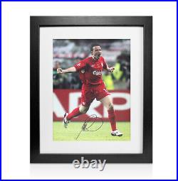 Framed Vladimir Smicer Signed Liverpool Photo 2005 UEFA Champions League Final