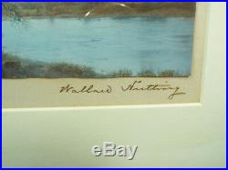 Framed Wallace Nutting Signed Hand Colored Photograph Blossoms on the Housatonic