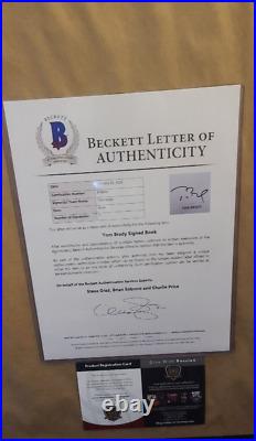 Framed and Signed Tom Brady Book and Photo Display Beckett Authenticity Letter