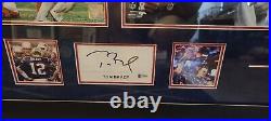 Framed and Signed Tom Brady Book and Photo Display Beckett Authenticity Letter
