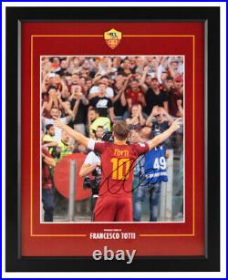 Francesco Totti Signed & FRAMED 11X14 Photo A. S. Roma Genuine Item AFTAL COA