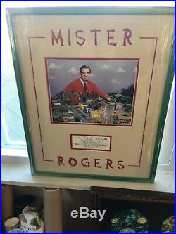 Fred Rogers Autograph Mister Rogers Framed Photo And Hand signed Card JSA Auth