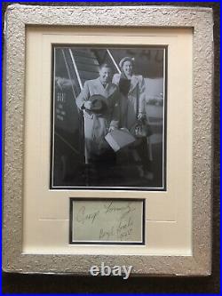 GEORGE & BERYL FORMBY (UK Singer/Actor) VINTAGE SIGNED 10 X 15 FRAMED PHOTO. COA