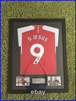 Gabriel Jesus signed shirt framed COA & Photo Proof Included Arsenal Brazil