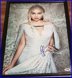 Game of Thrones Emilia Clarke Daenerys signed 12x18 Photo PSA DNA Framed
