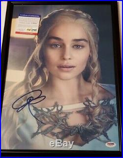 Game of Thrones Emilia Clarke Daenerys signed Photo PSA DNA (Framed)