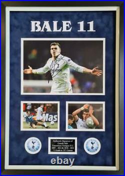 Gareth Bale Signed & Framed Tottenham Hotspur Photo Mounted Display AFTAL COA