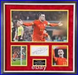 Gareth Bale Signed & Framed Wales Mounted Photo Display AFTAL COA