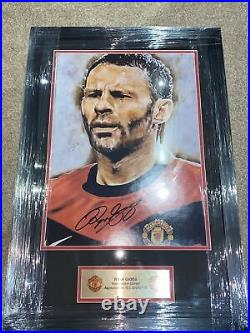 Genuine Signed Ryan Giggs Framed Photo Manchester United COA Autograph