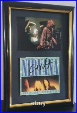 Hand Signed By Kurt Cobain With Coa Nirvana Teen Spirit CD Framed Display