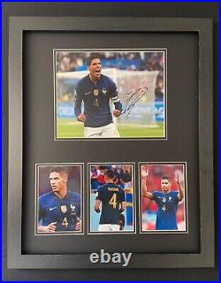 Hand signed Raphael varane photo framed and mounted France display with COA