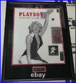 Hugh Hefner Signed Cut Framed with #1 1953 Playboy Magazine 16x20 Photo BAS COA