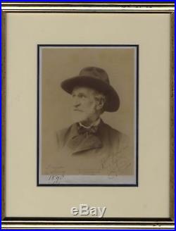 ITALIAN OPERA COMPOSER Giuseppe Verdi autograph, signed vintage photograph frame