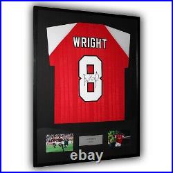 Ian Wright Signed Arsenal Shirt Framed COA Photo Proof Red Gunners Home M
