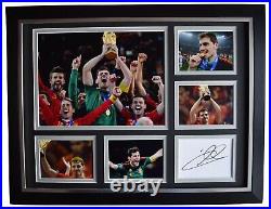 Iker Casillas Signed Autograph 16x12 framed photo display Spain Football COA