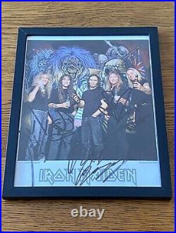 Iron Maiden Official FC Framed Autograph / Fully Signed PROMO Photograph