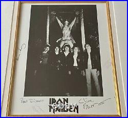 Iron Maiden Official Vintage Framed Autograph / Fully Signed PROMO Photograph