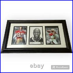 JERRY RICE Signed Framed Photo Display 23x13 San Fransisco 49ers Hall Of Fame