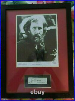 JIM HENSON signed index check with photo autographed framed Muppets auto